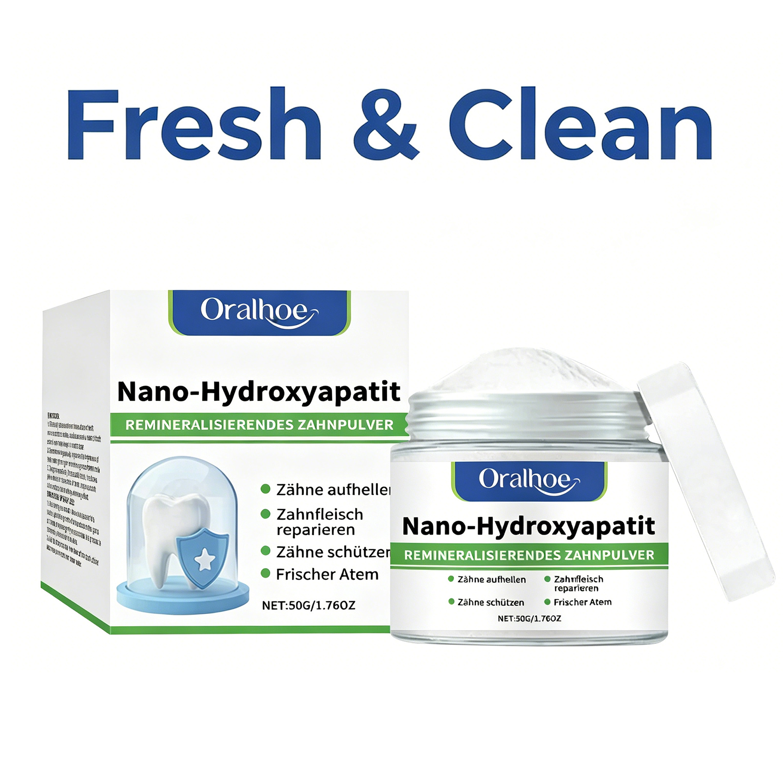 Teeth Whitening Ingredients - 50g Nano-Hydroxyapatite Tooth Powder Brightening Dental