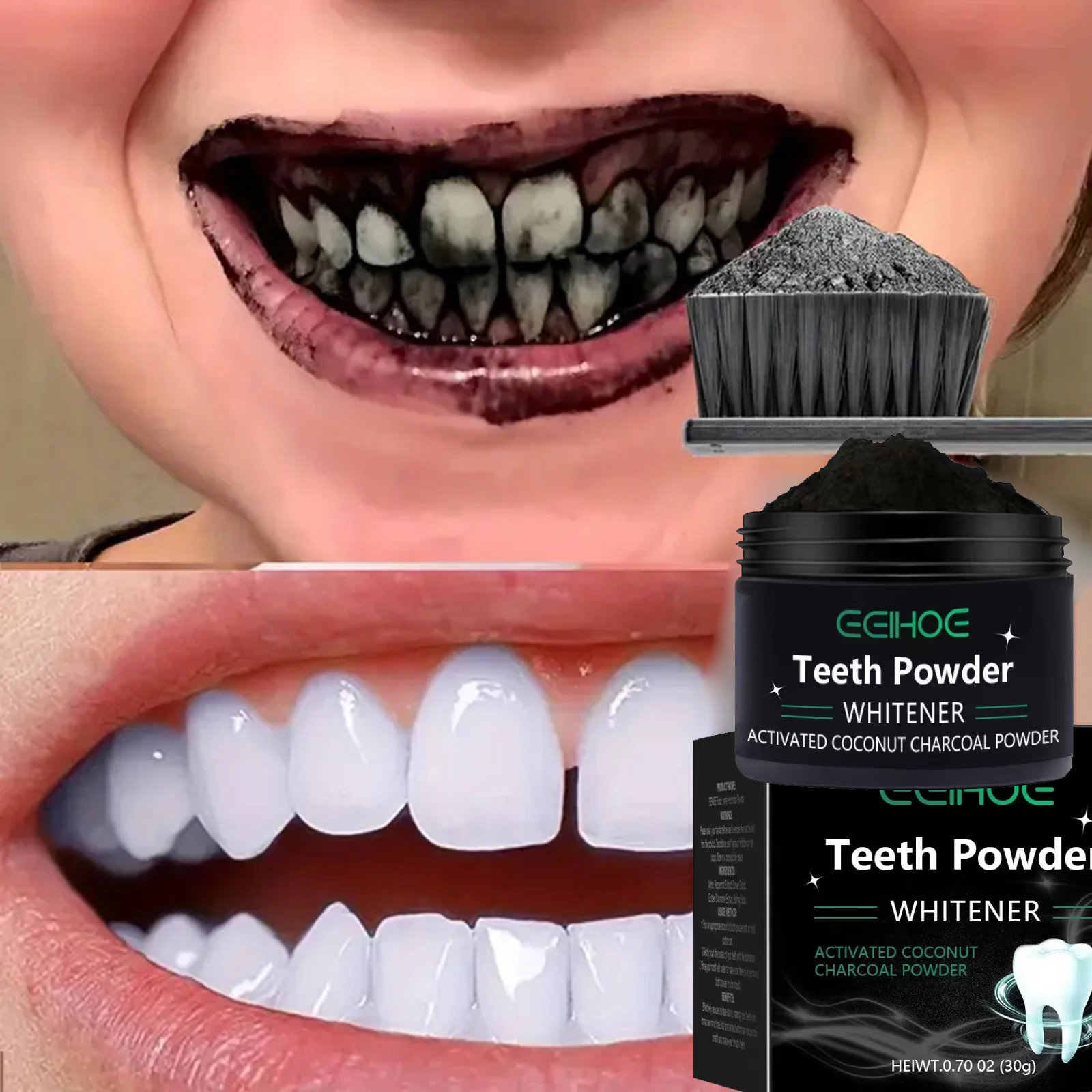 Teeth Whitening Ingredients - Teeth Brightening Whitening Powder Deep Cleaning