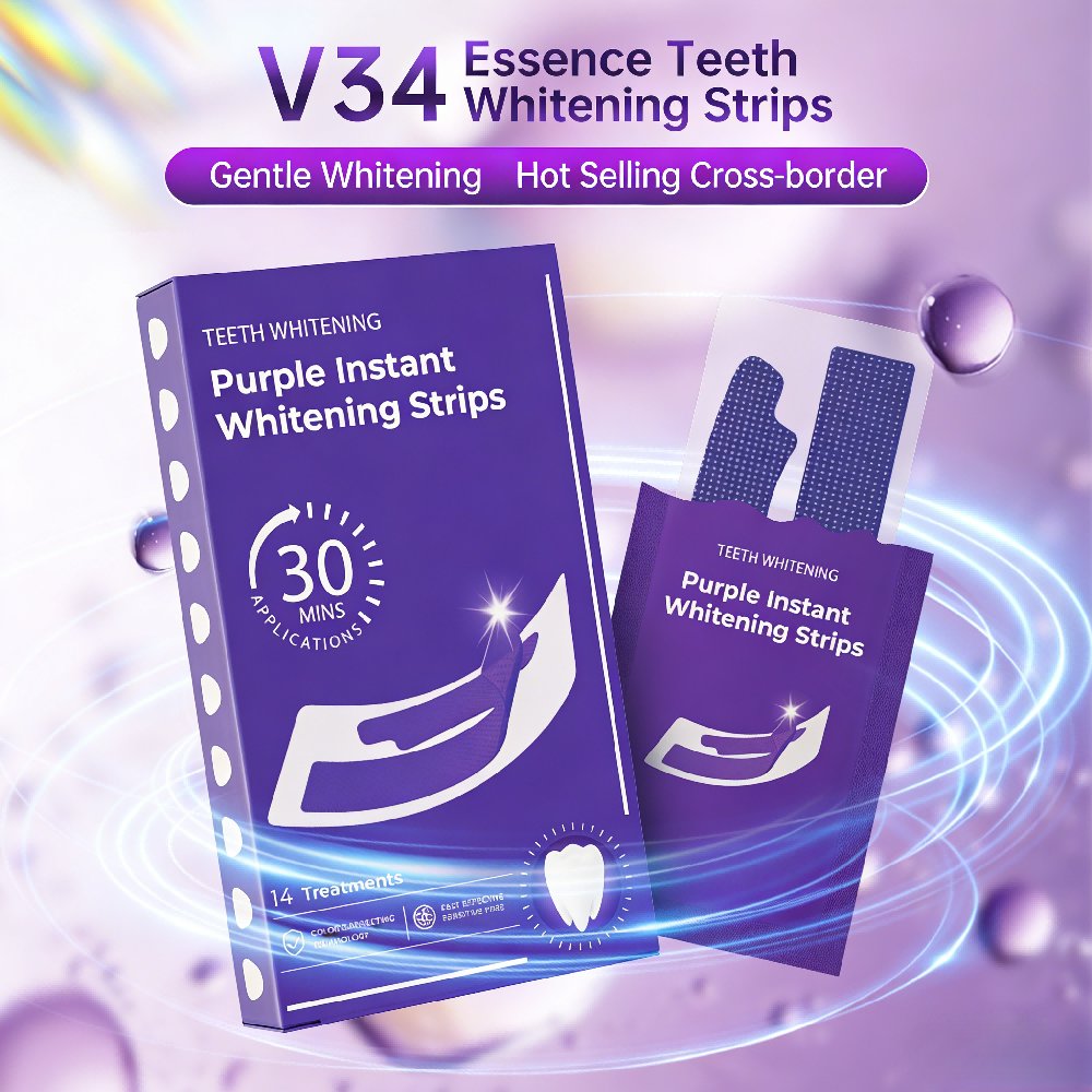 Purple Teeth Whitening Strips- - Teeth Whitening Home Kit ulasan dan harga