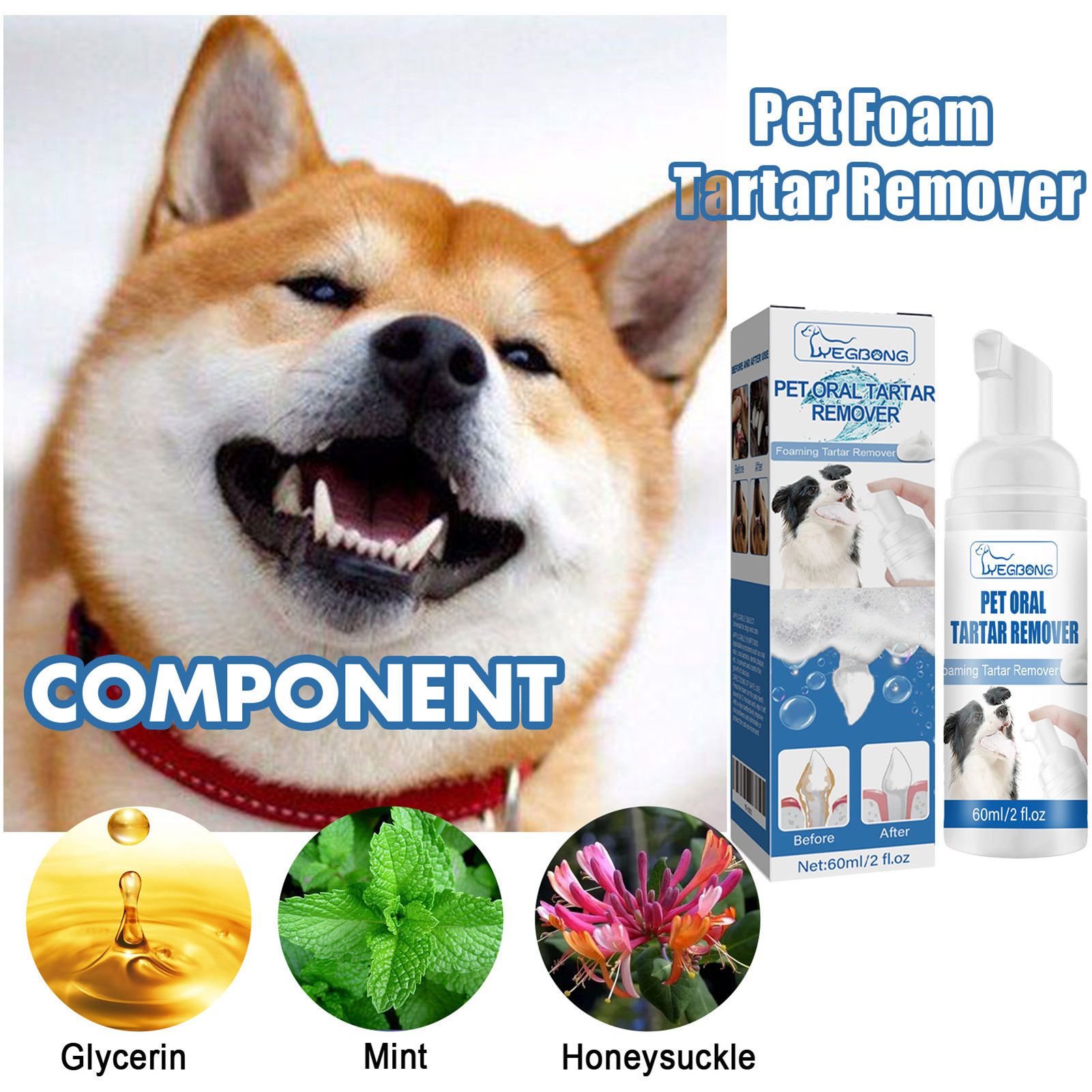 60ml Pets Oral Care Foam Gentl - Teeth Whitening Foam ulasan dan harga