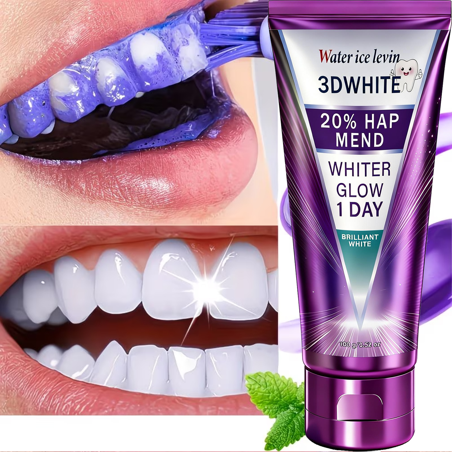 20% HAP 3D White Toothpaste -  - Teeth Whitening Foam ulasan dan harga