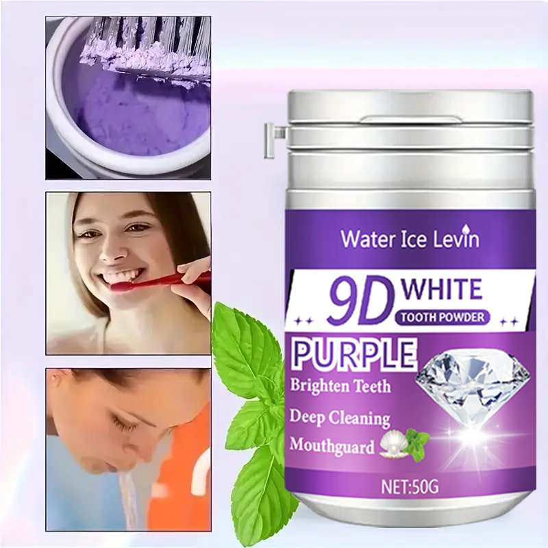 9D White Purple Toothpowder. B - Teeth Whitening Ingredients ulasan dan harga