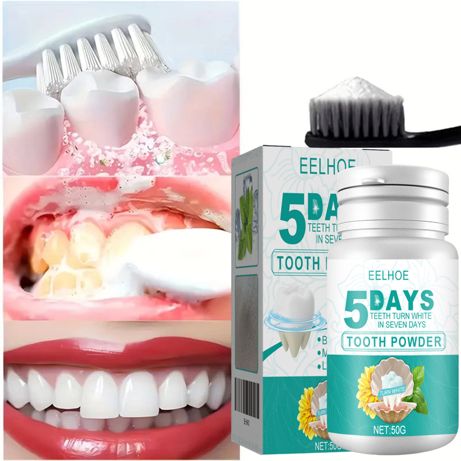 Mint Tooth Powder Fresh Breath - Teeth Whitening Ingredients ulasan dan harga