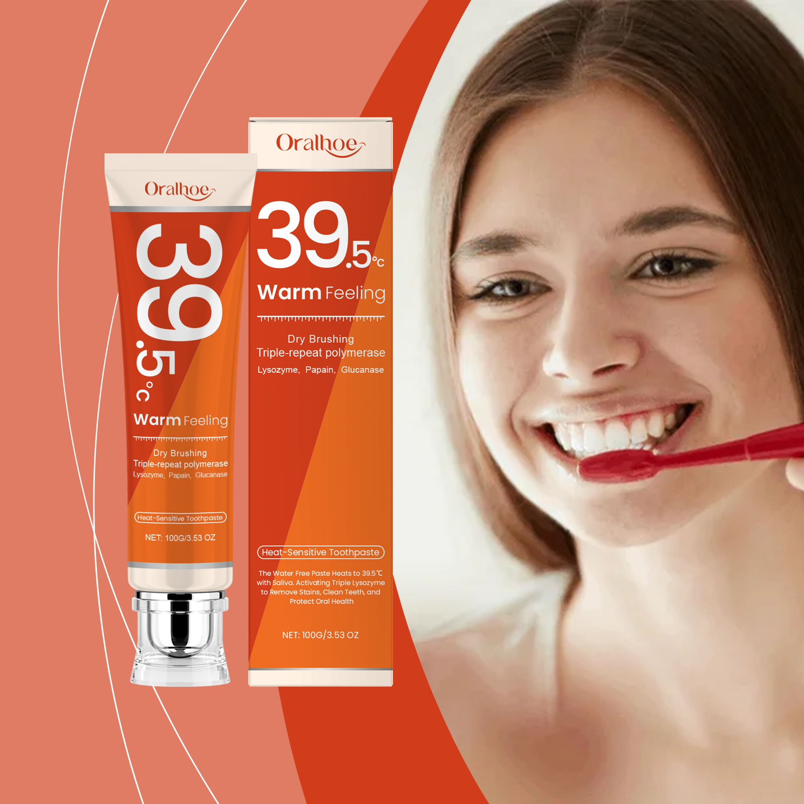 ORALHOE Heat-Sensitive Toothpa - Teeth Whitening Enzymes ulasan dan harga