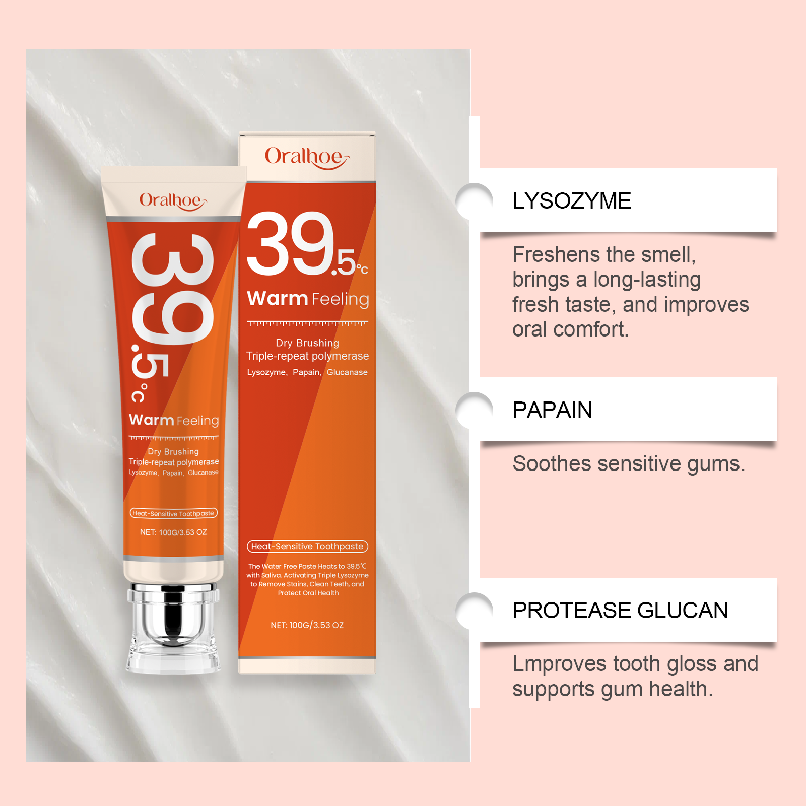 ORALHOE Heat-Sensitive Toothpa - Teeth Whitening Enzymes ulasan dan harga
