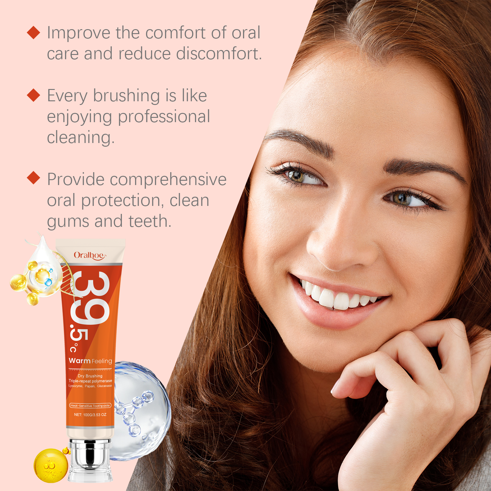 ORALHOE Heat-Sensitive Toothpa - Teeth Whitening Enzymes ulasan dan harga
