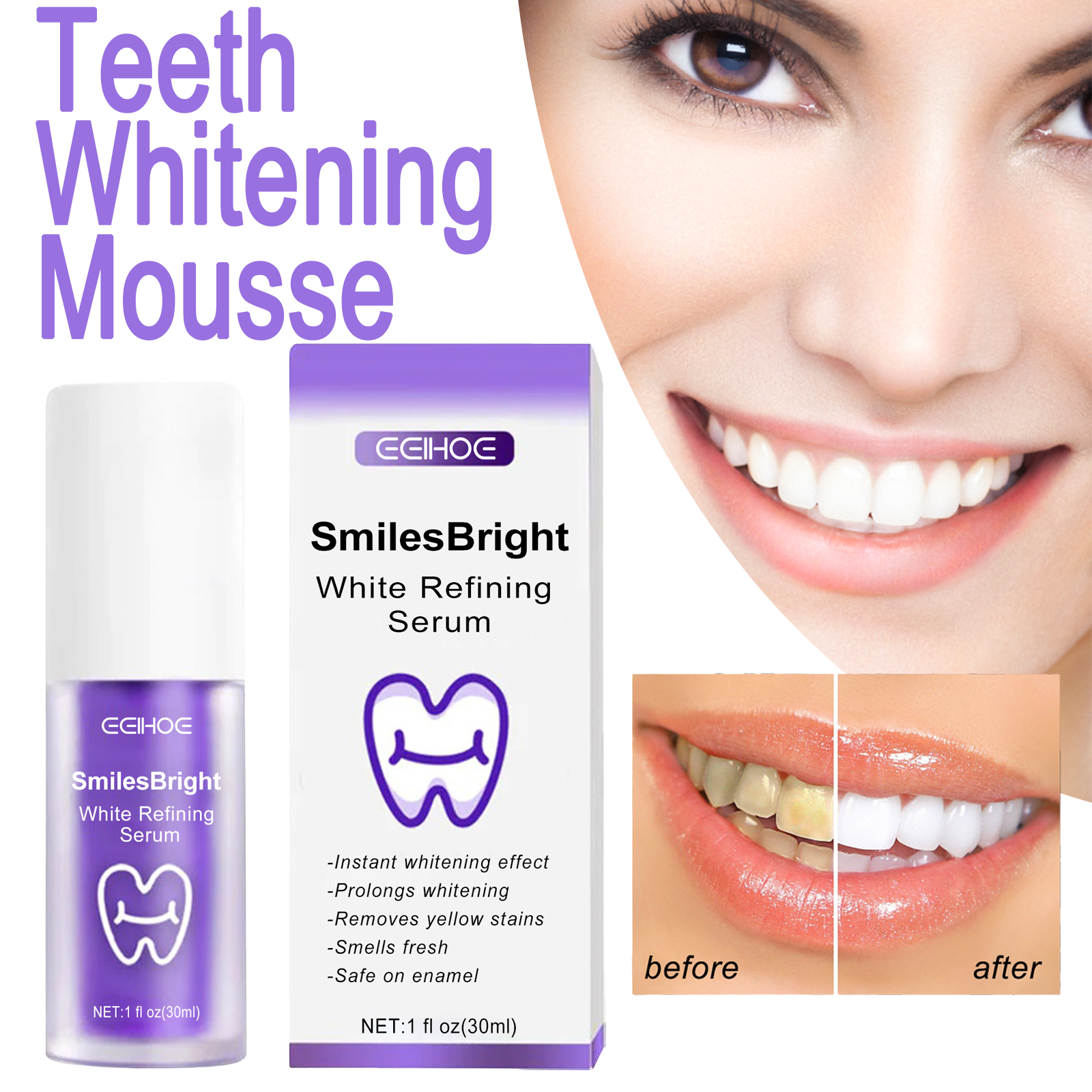 EELHOE Smiles Bright White Ref - Teeth Whitening Ingredients ulasan dan harga