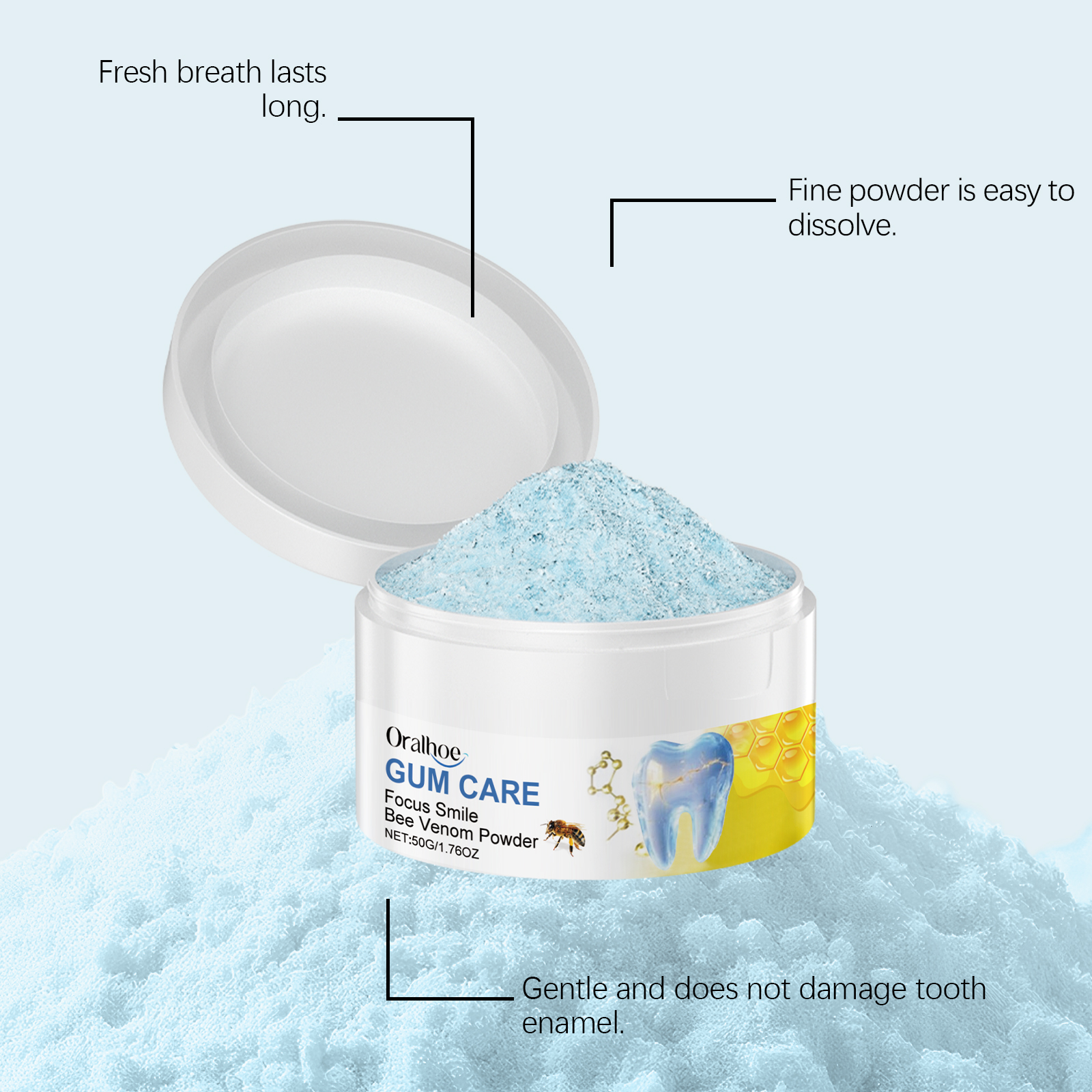 ORALHOE 50g Bee Venom Powder R - Teeth Whitening Ingredients ulasan dan harga