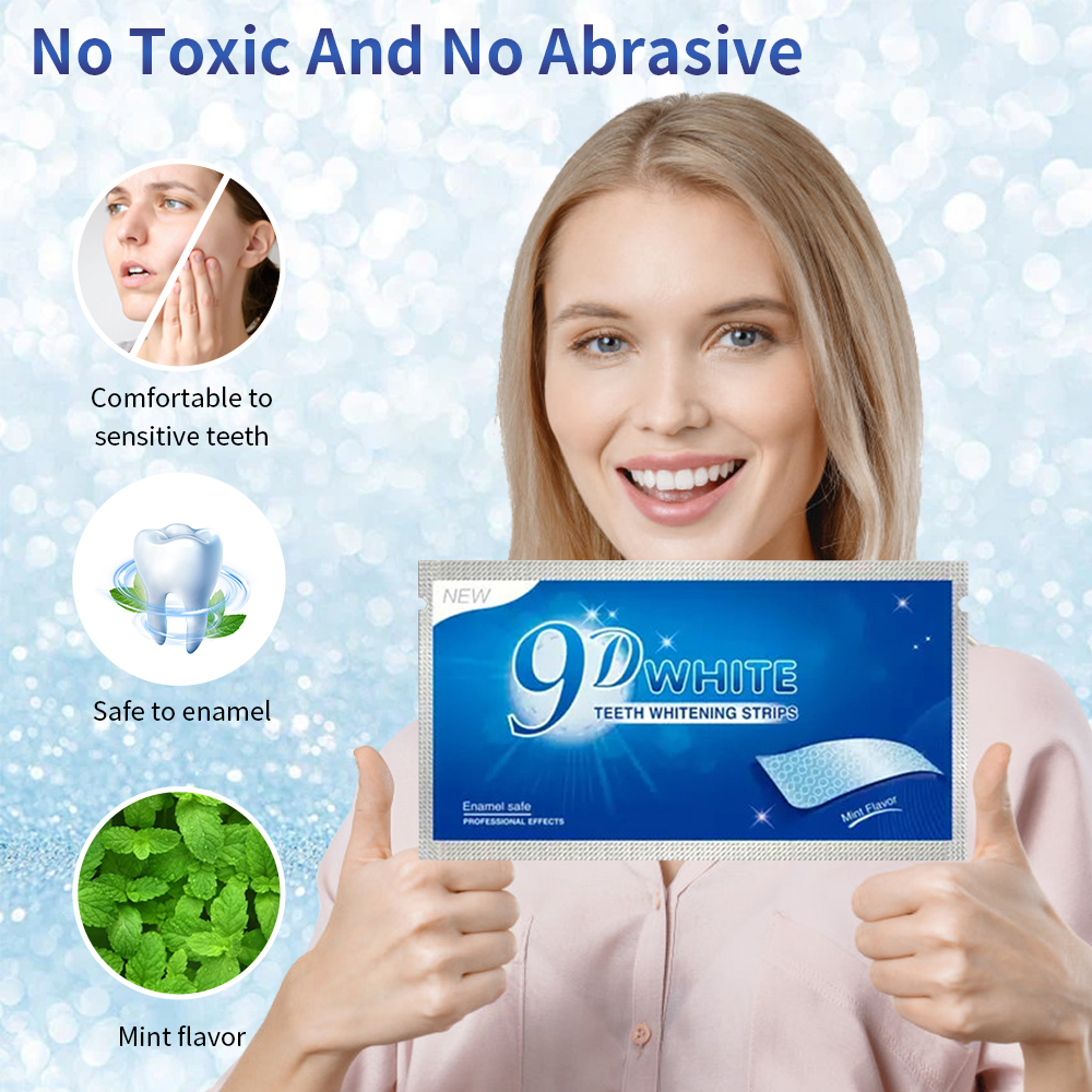 9D White Teeth Whitening Strip - Teeth Whitening Home Kit ulasan dan harga