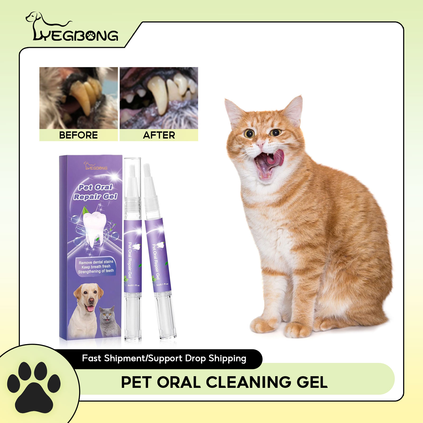 Pet Oral Repair Gel Puppy Tart - Teeth Whitening Foam ulasan dan harga