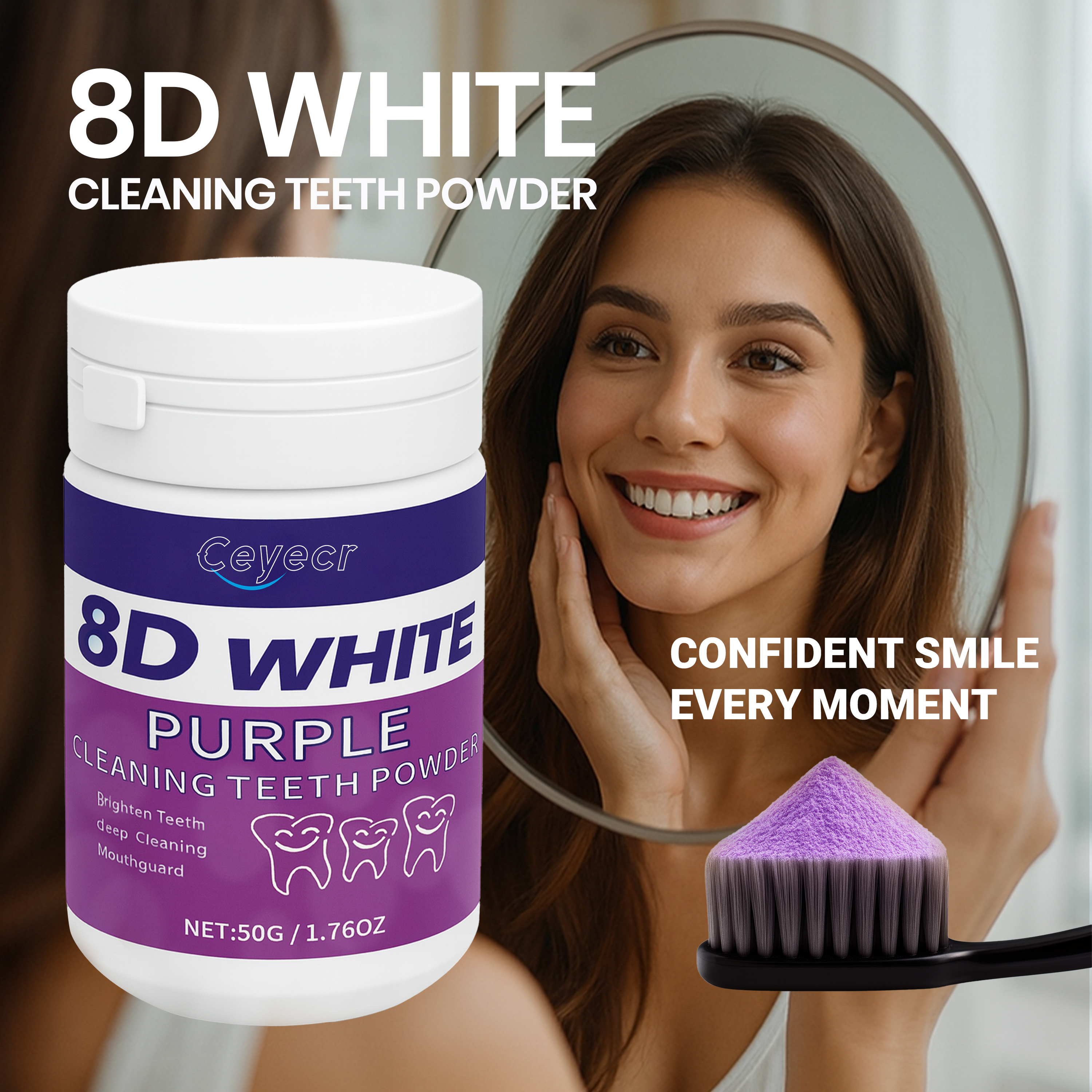 8D white Teeth Whitening Powde - Teeth Whitening Ingredients ulasan dan harga