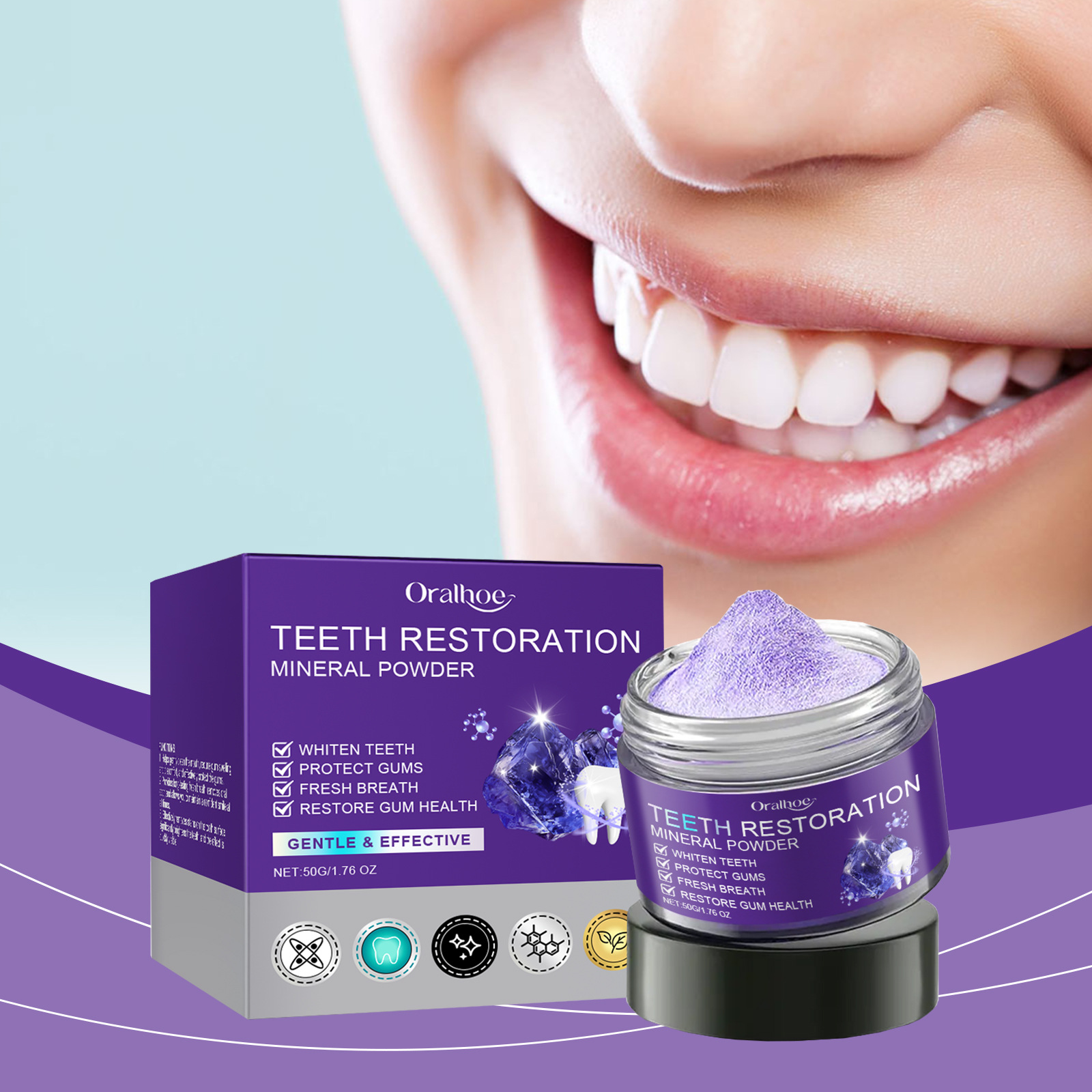 Teeth Restoration Mineral Powd - Teeth Whitening Ingredients ulasan dan harga