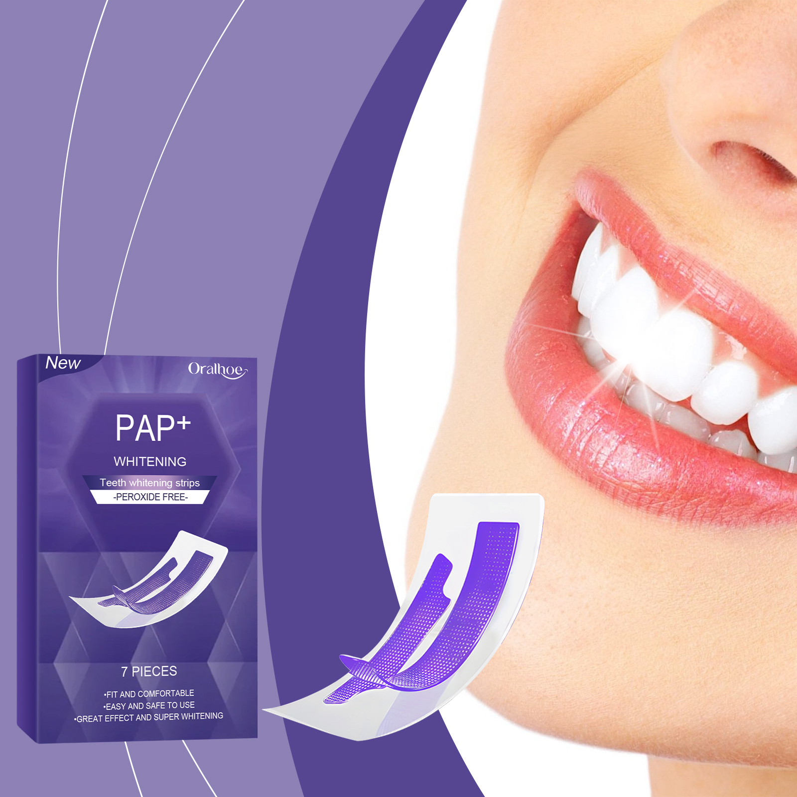 Purple Teeth Whitening Strips  - Teeth Whitening Foam ulasan dan harga