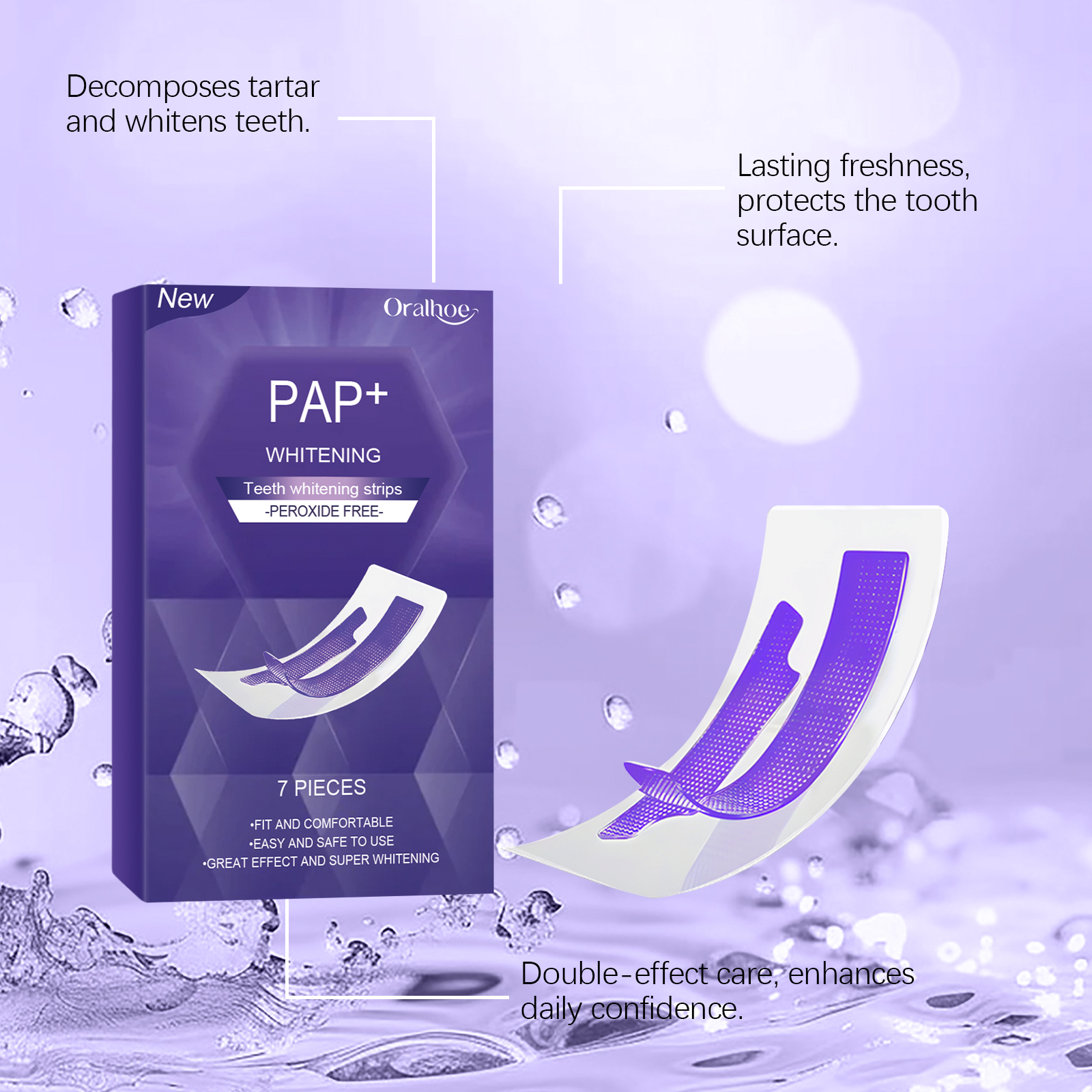 Purple Teeth Whitening Strips  - Teeth Whitening Foam ulasan dan harga