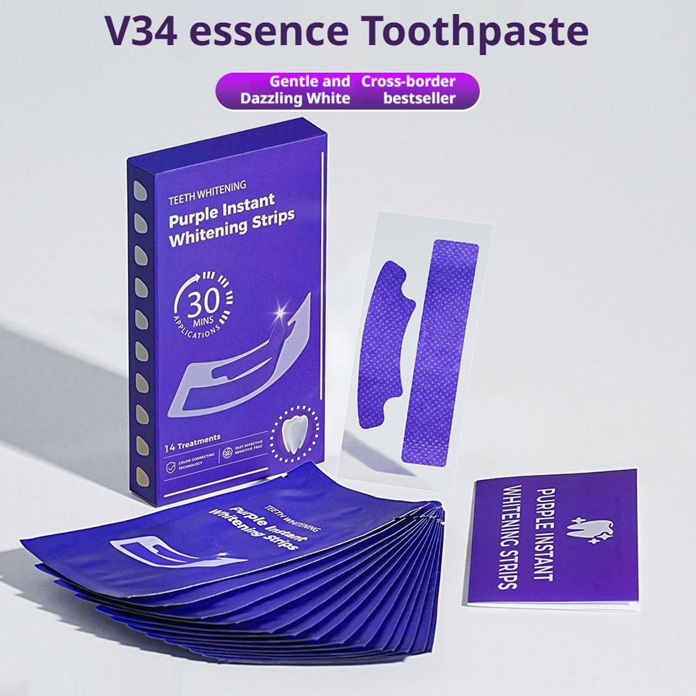 V34 Teeth Whitening Strips - E - Teeth Whitening Home Kit ulasan dan harga